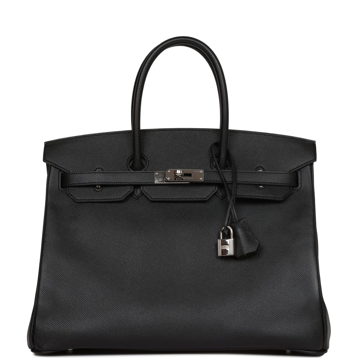 Hermes Birkin Epsom Palladium Hardware Handbag Black Travel Bag