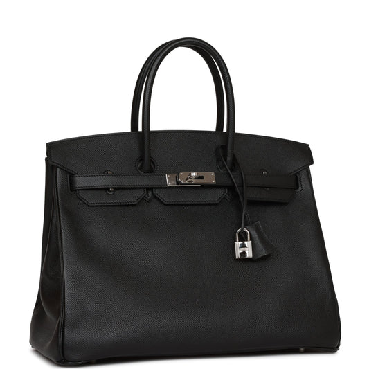 Hermes Birkin Epsom Palladium Hardware Handbag Black Travel Bag