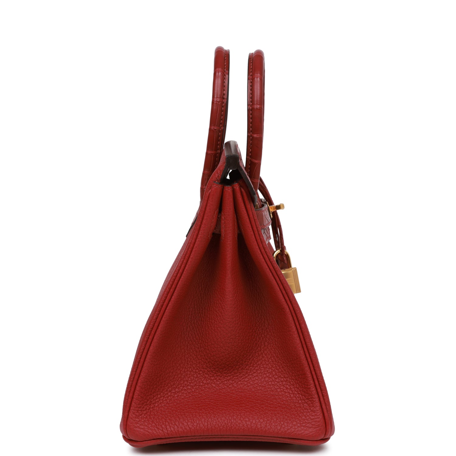 Hermes Birkin Rouge Grenat Matte Alligator And Togo Gold Travel Bag