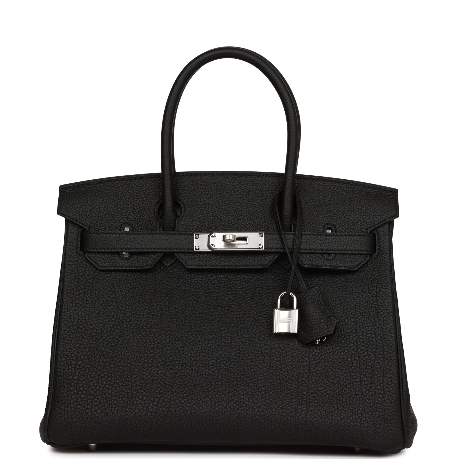 Hermes Birkin Togo Palladium Hardware Handbag Black Travel Bag 19
