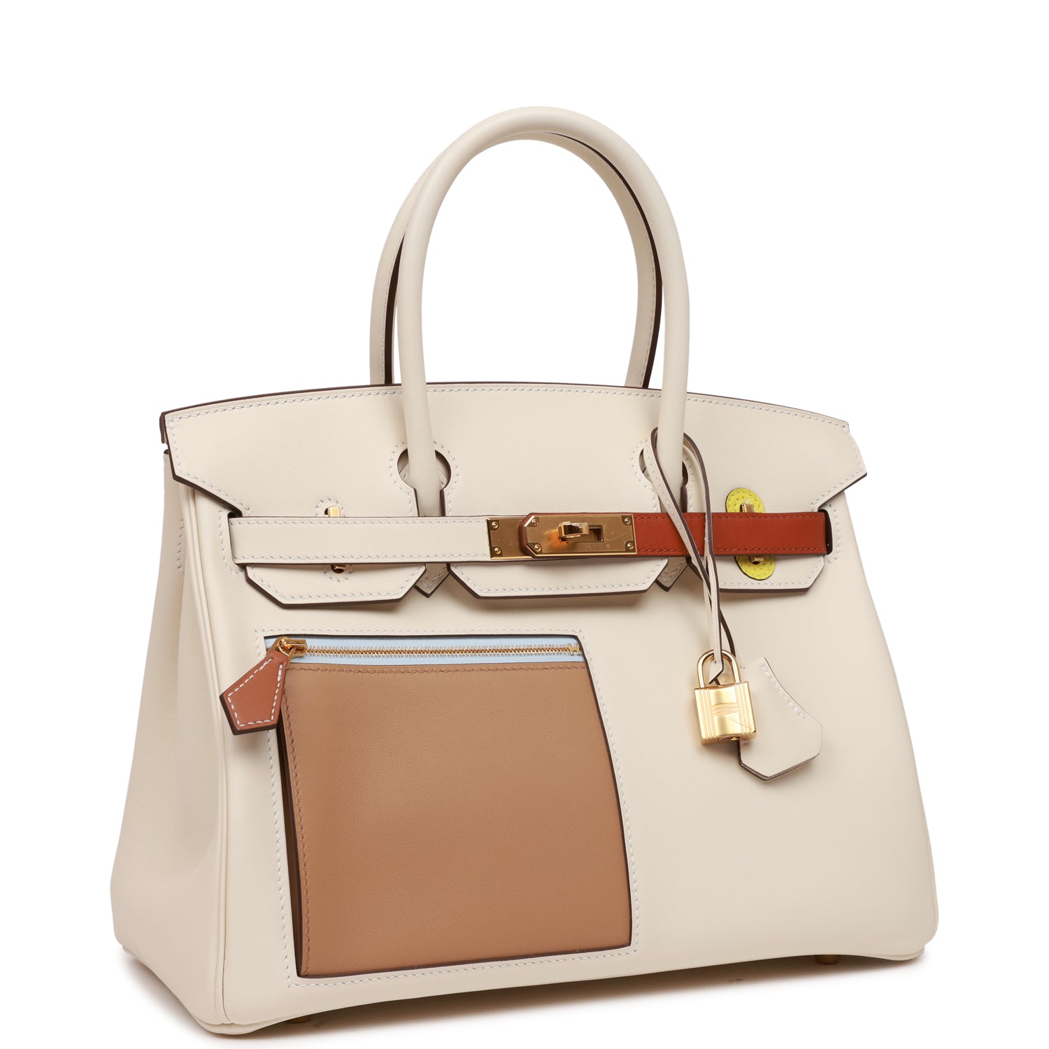 Hermes Colormatic Birkin Nata Chai And Cuivre Swift Gold Travel Bag Gold Hardware