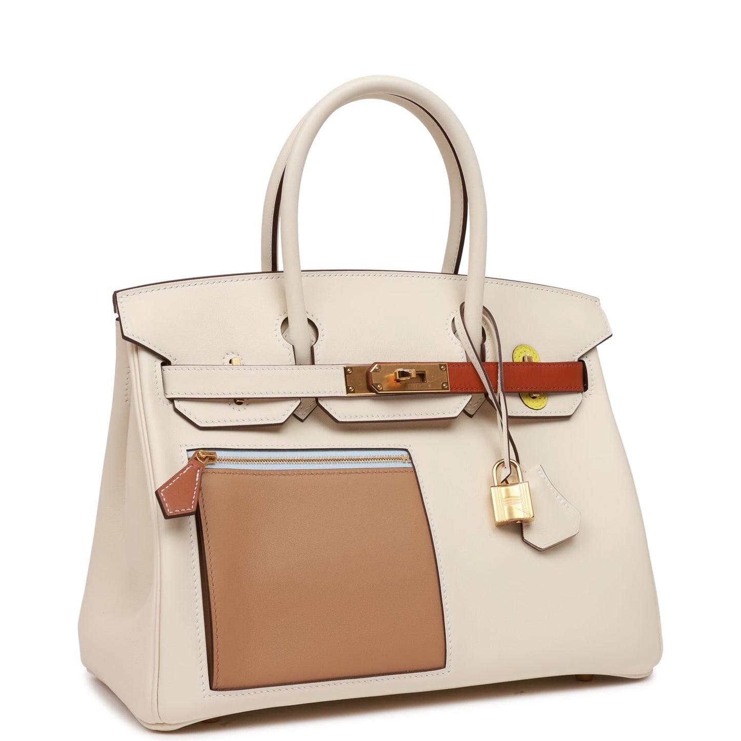 Hermes Colormatic Birkin Nata Chai And Cuivre Swift Gold Travel Bag