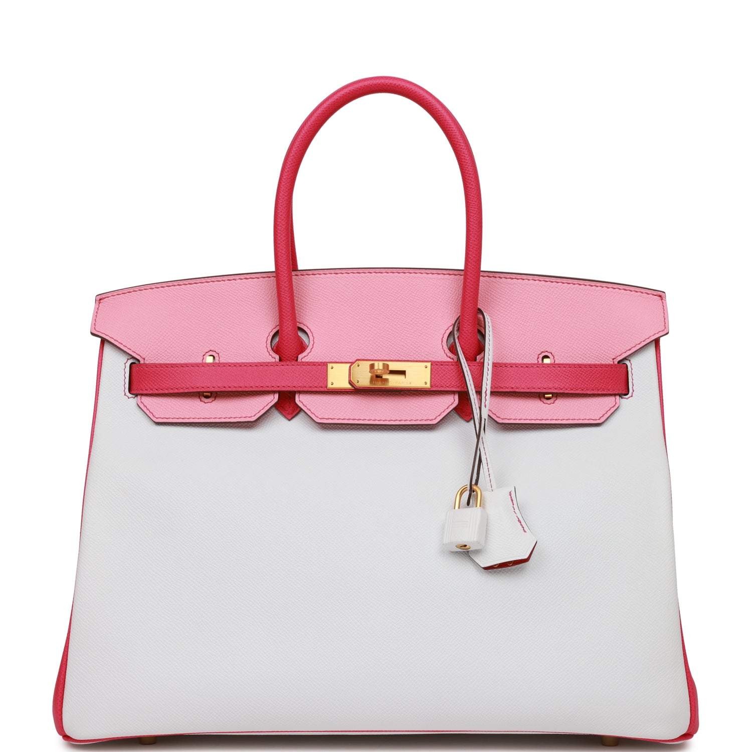 Hermes Special Order Hss Birkin Rose Tyrien Rose White Gold Travel Bag