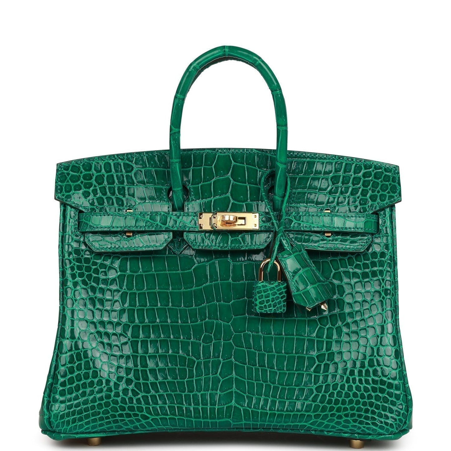 Hermes Special Order Hss Birkin Emerald Shiny Porosus Gold Travel Bag