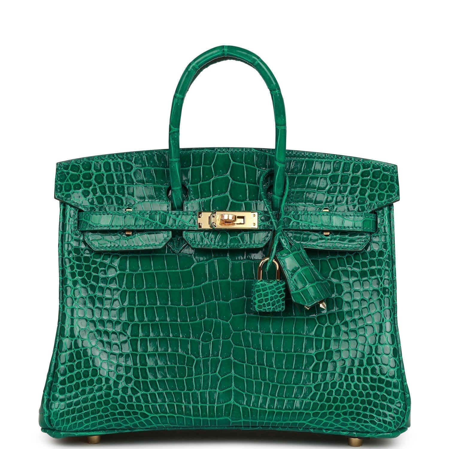 Hermes Special Order Hss Birkin Emerald Shiny Porosus Gold Travel Bag