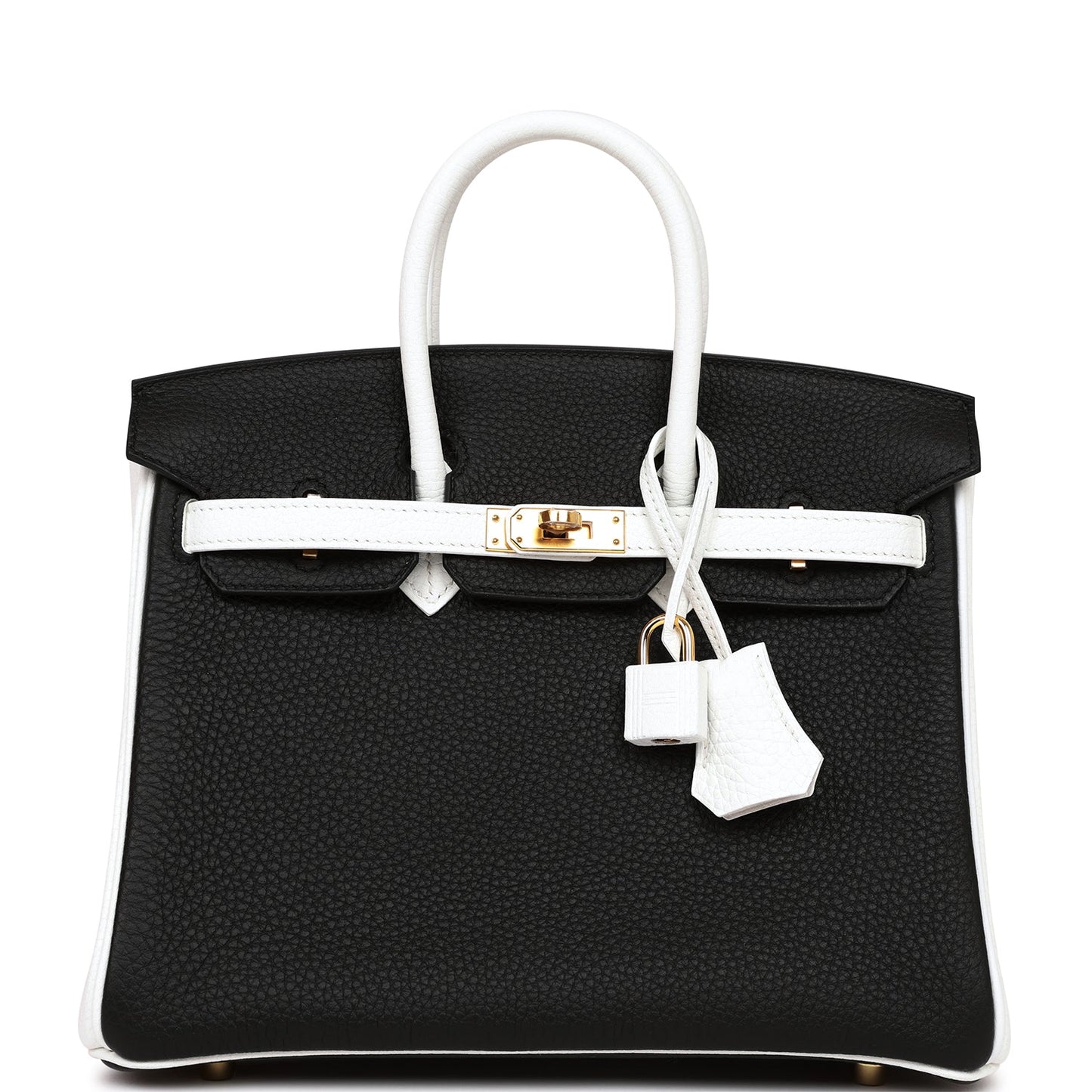 Hermes Special Order Hss Birkin And Clemence Hardware Handbag Black White Gold Travel Bag