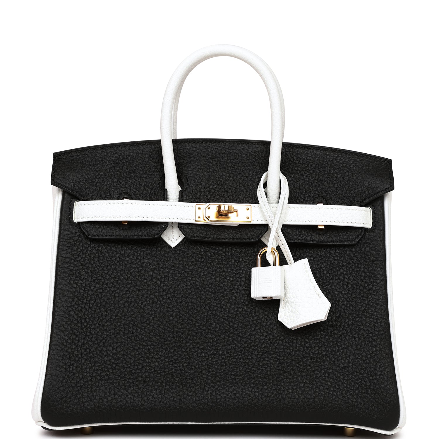 Hermes Special Order Hss Birkin And Clemence Hardware Handbag Black White Gold Travel Bag