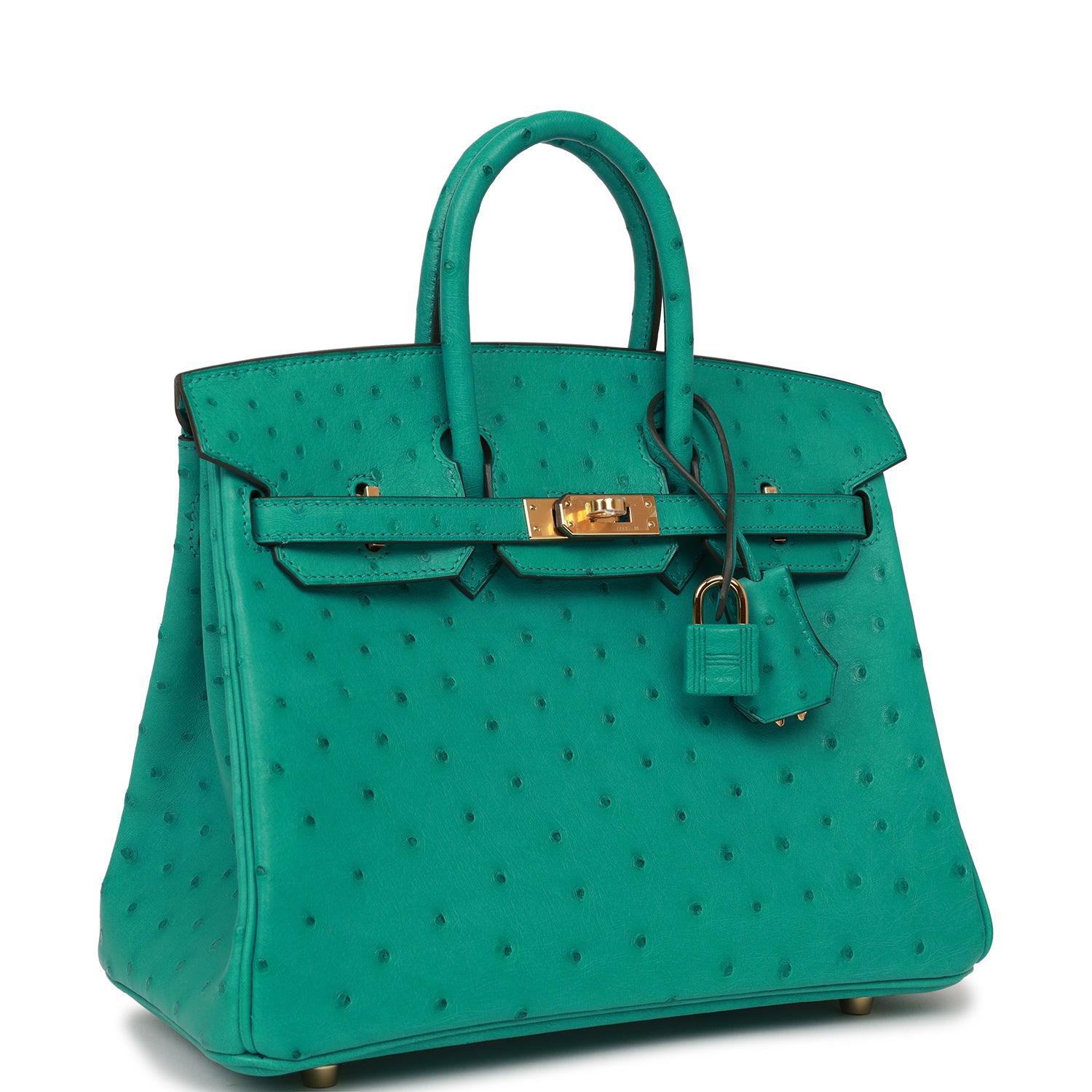 Hermes Birkin Vert Verone Ostrich Hardware Handbag Gold Travel Bag