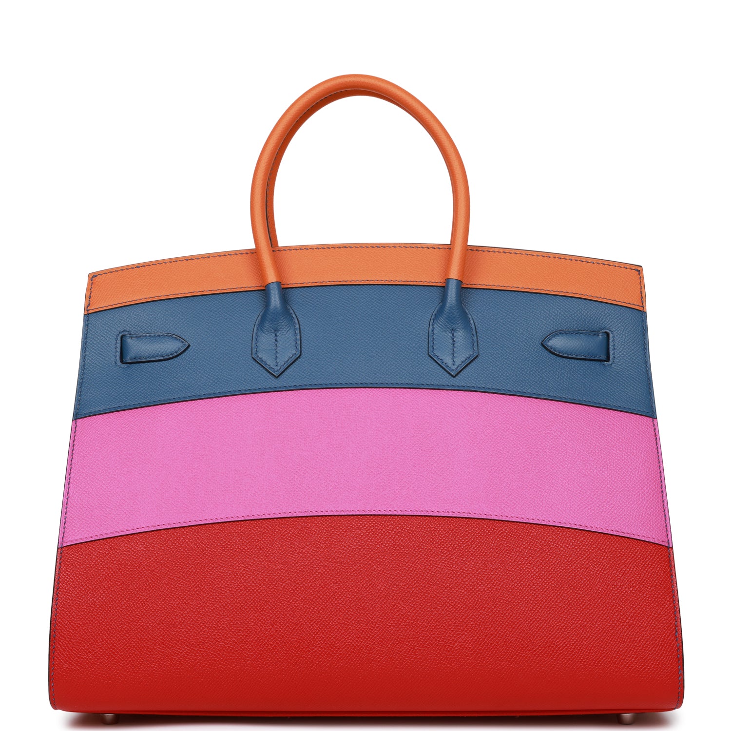 Hermes Birkin Sellier Rainbow Epsom Palladium Hardware Handbag Travel Bag 2 Hr