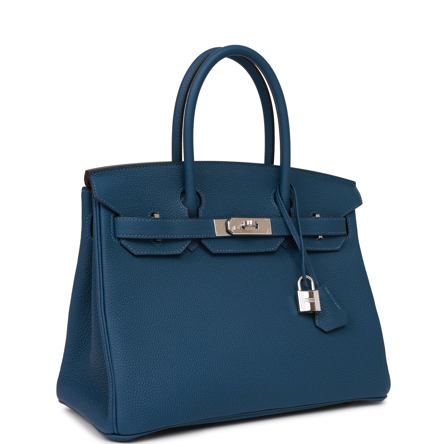 Hermes Birkin Deep Togo Palladium Hardware Handbag Blue Travel Bag