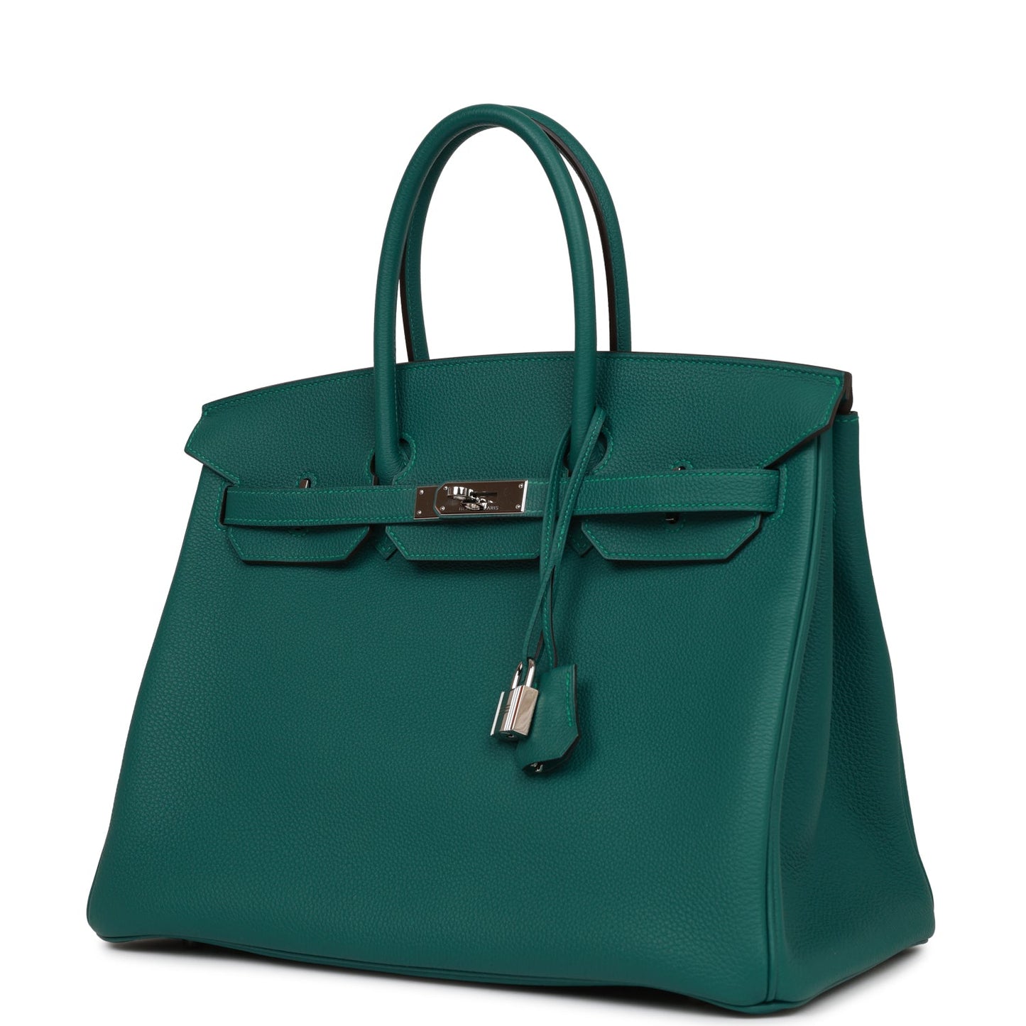 Hermes Birkin Malachite Togo Palladium Hardware Handbag Travel Bag Palladium Hardware
