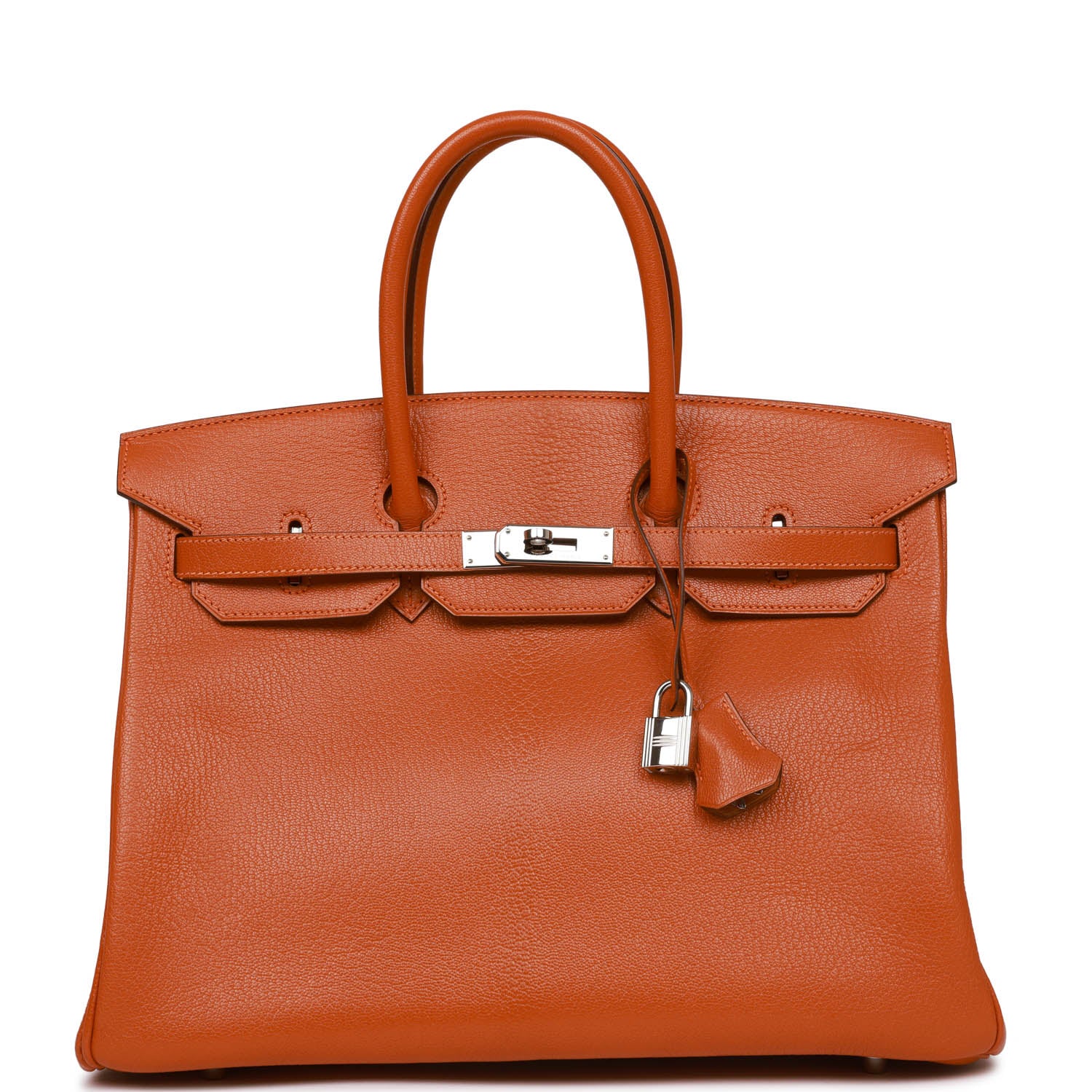 Hermes Birkin Potiron Chevre Palladium Hardware Handbag Travel Bag Palladium Hardware