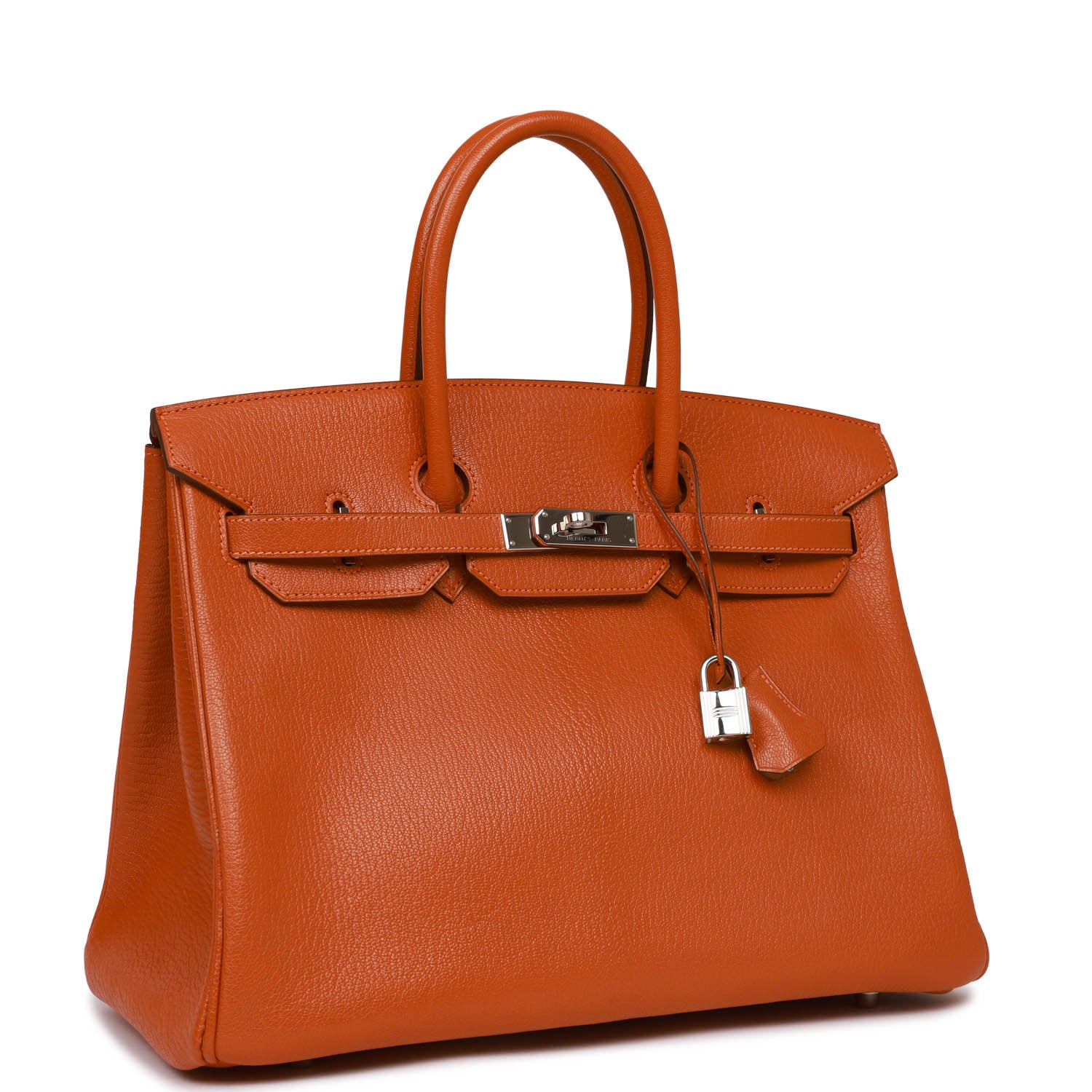 Hermes Birkin Potiron Chevre Palladium Hardware Handbag Travel Bag Palladium Hardware