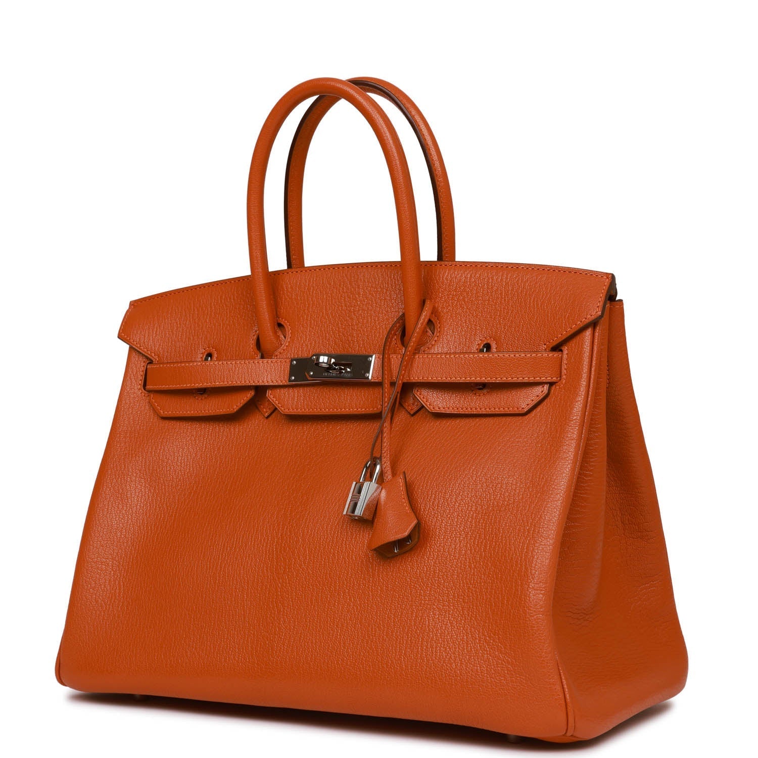 Hermes Birkin Potiron Chevre Palladium Hardware Handbag Travel Bag