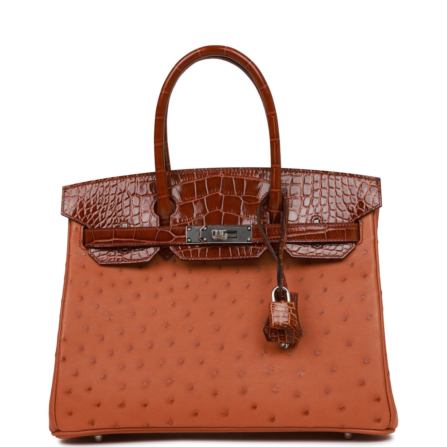 Hermes Birkin Cognac And Miel Shiny Alligator And Travel Bag