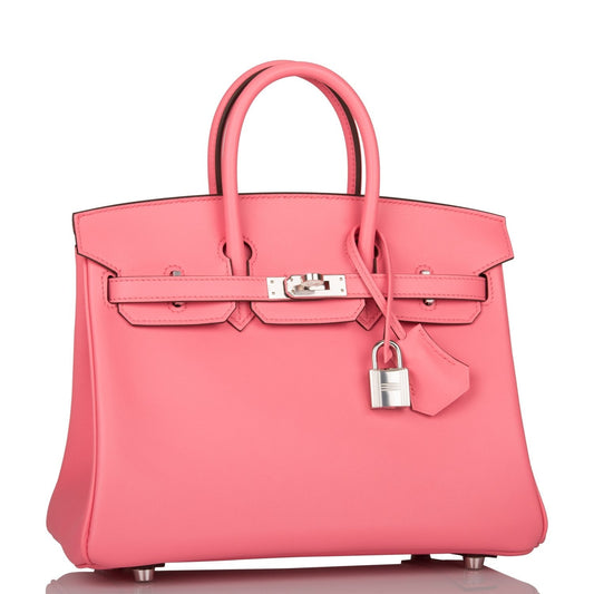 Hermes Birkin Rose Ete Swift Palladium Hardware Handbag Travel Bag Palladium Hardware