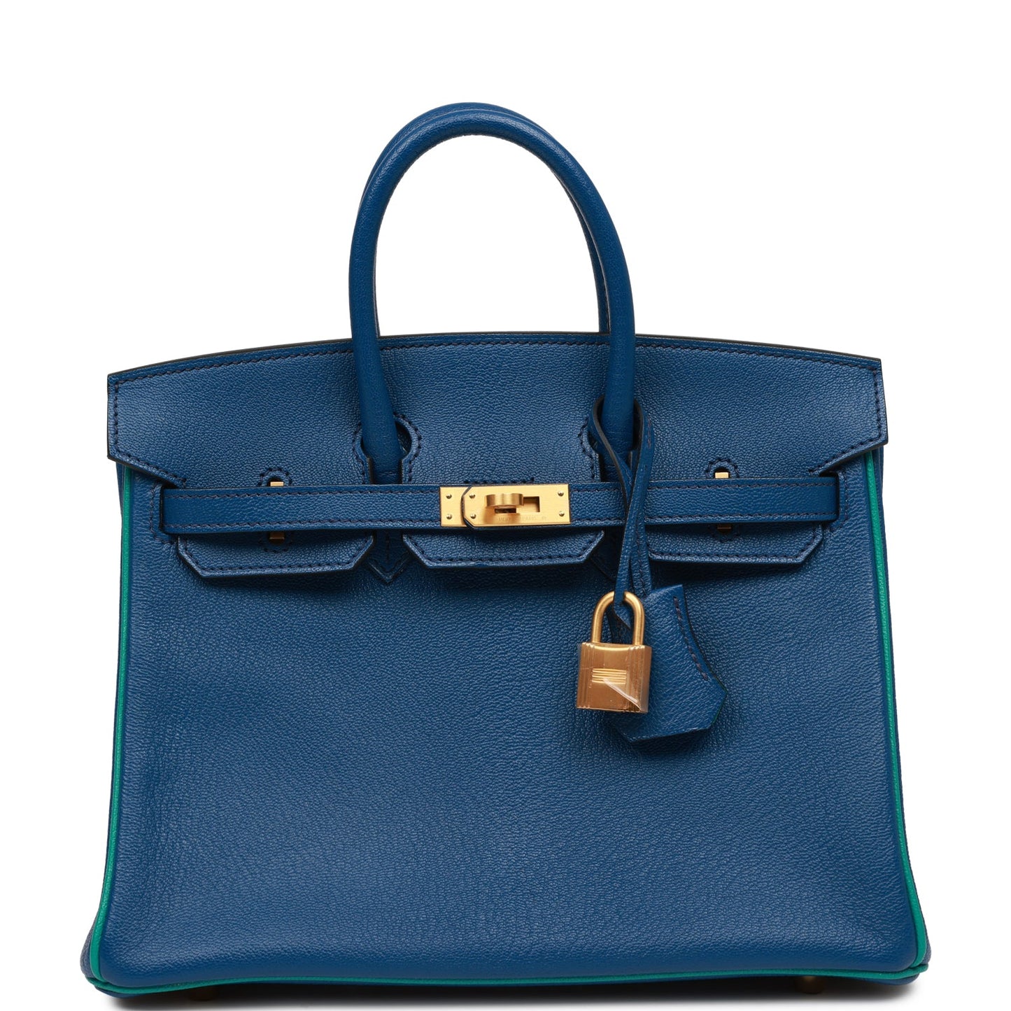 Hermes Special Order Hss Birkin Bleu Saphir And Gold Travel Bag