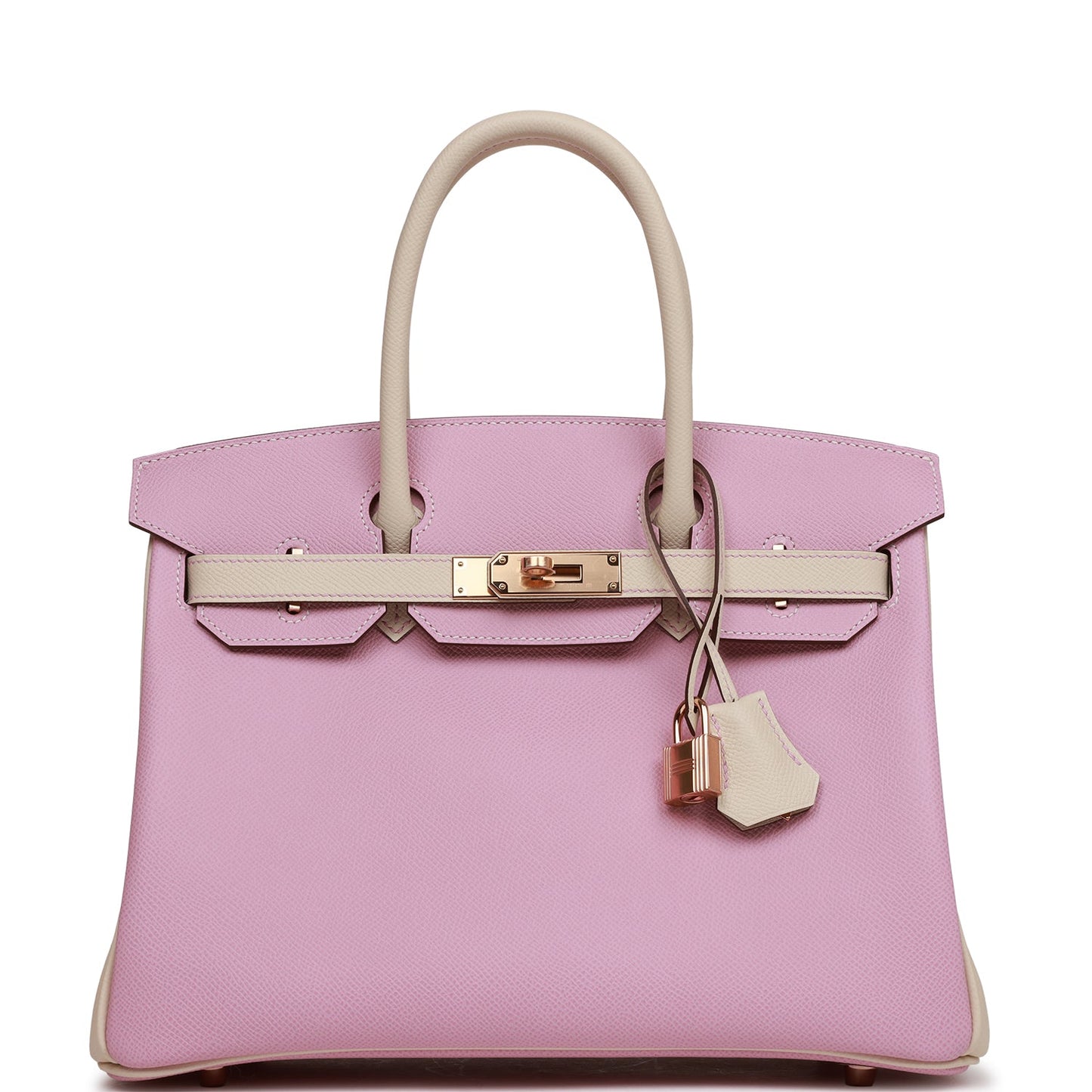 Hermes Special Order Hss Birkin Mauve Sylvestre And Craie Gold Travel Bag