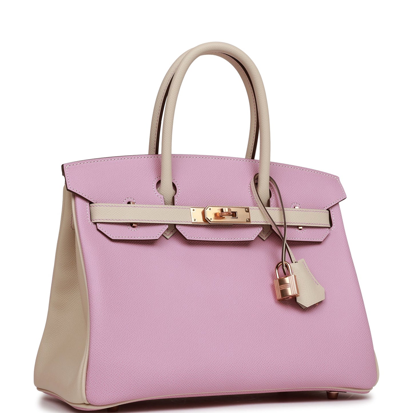 Hermes Special Order Hss Birkin Mauve Sylvestre And Craie Gold Travel Bag