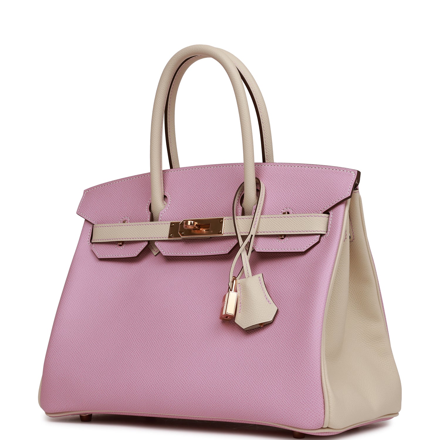 Hermes Special Order Hss Birkin Mauve Sylvestre And Craie Gold Travel Bag
