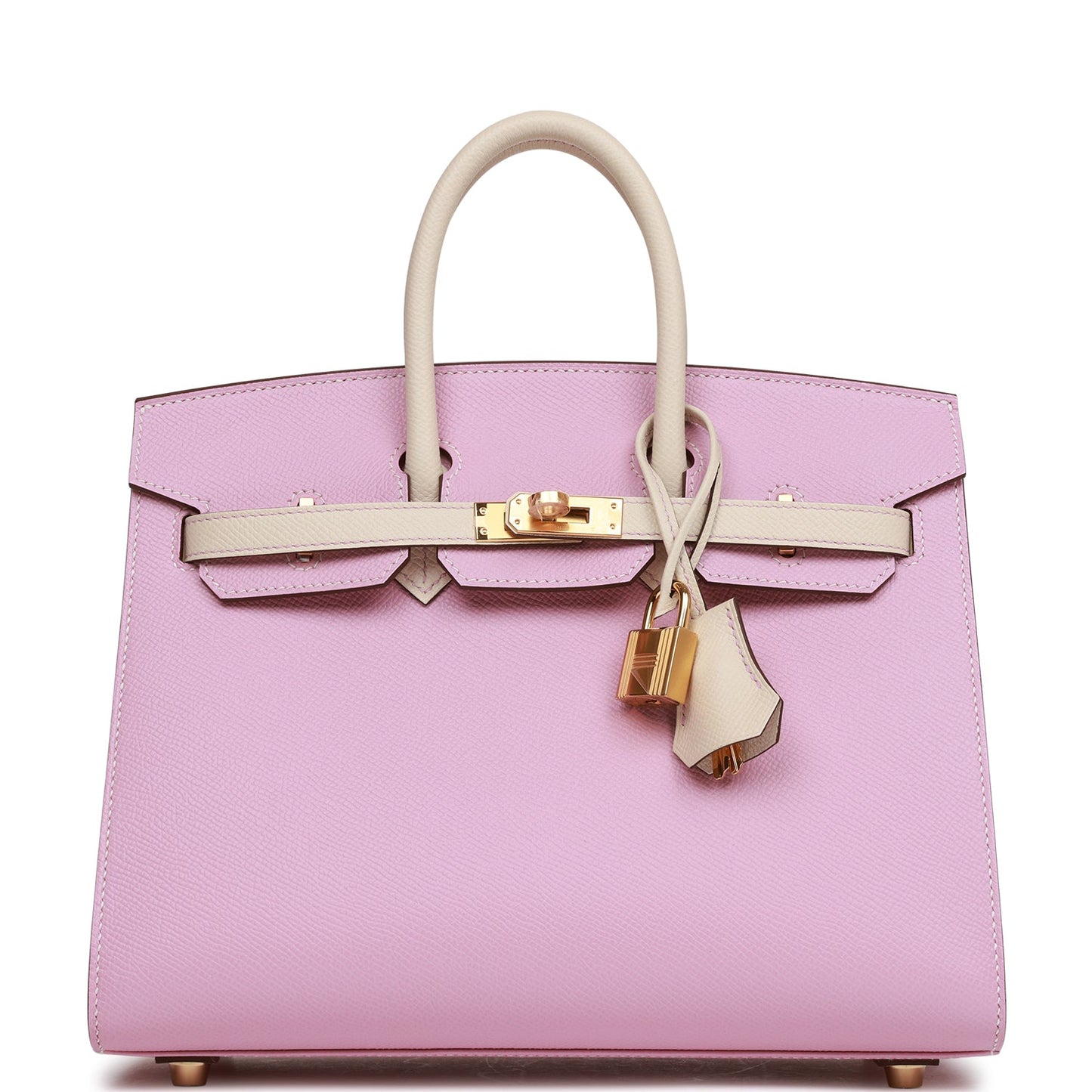 Hermes Birkin Sellier Mauve Sylvestre And Craie Epsom Gold Travel Bag