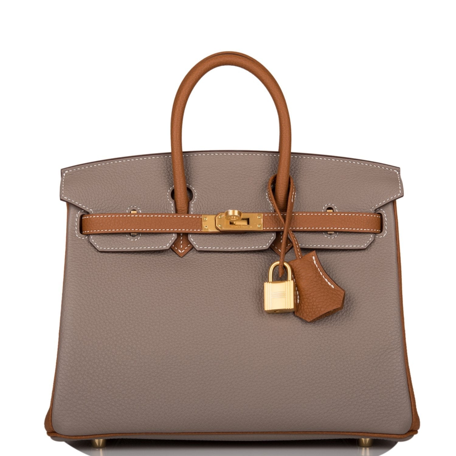Hermes Birkin Gris Asphalte And Togo Brushed Hardware Gold Travel Bag Gold Hardware