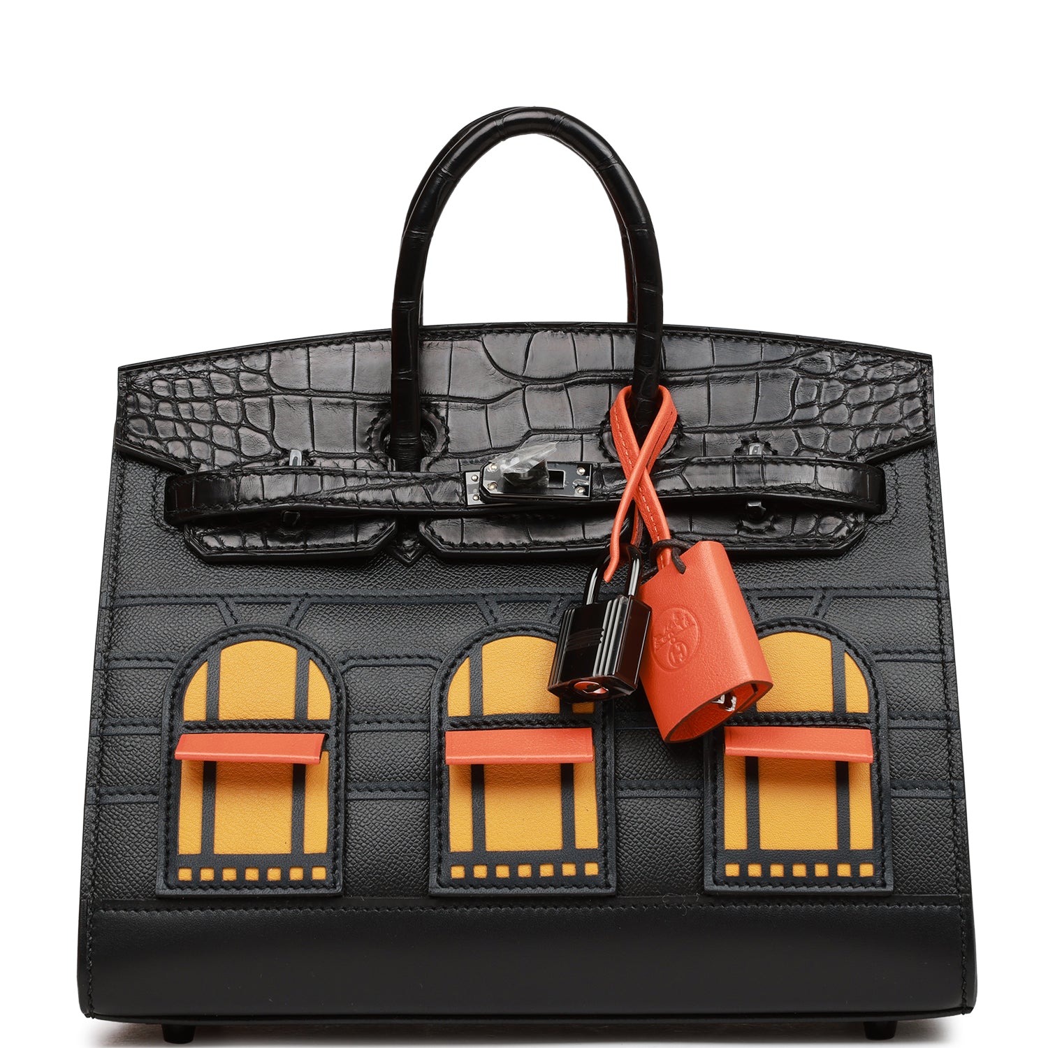 Hermes Sac Faubourg Birkin So Matte Alligator Hardware Black Travel Bag Hardware 1