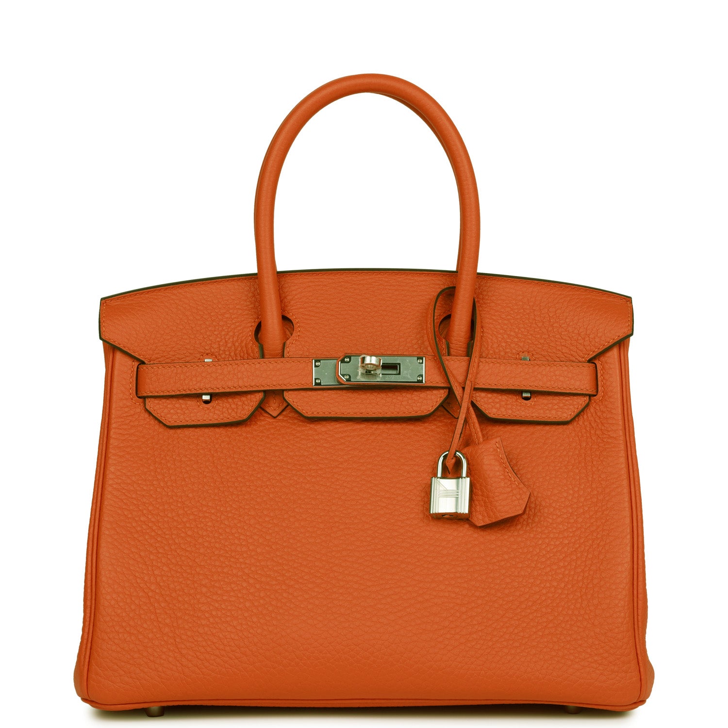 Hermes Birkin Feu Clemence Palladium Hardware Handbag Travel Bag