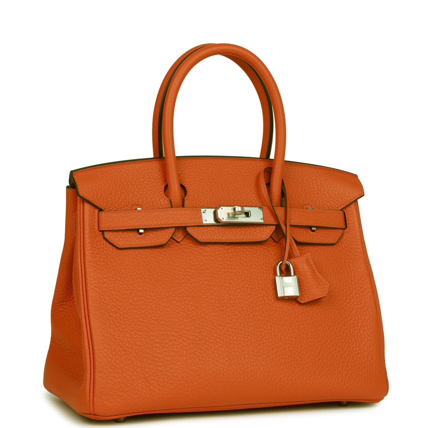 Hermes Birkin Feu Clemence Palladium Hardware Handbag Travel Bag