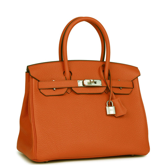Hermes Birkin Feu Clemence Palladium Hardware Handbag Travel Bag