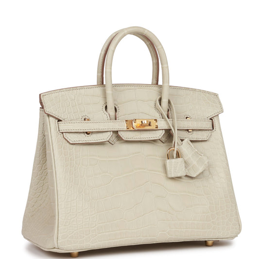Hermes Birkin Beton Matte Alligator Hardware Handbag Gold Travel Bag Hardware 3
