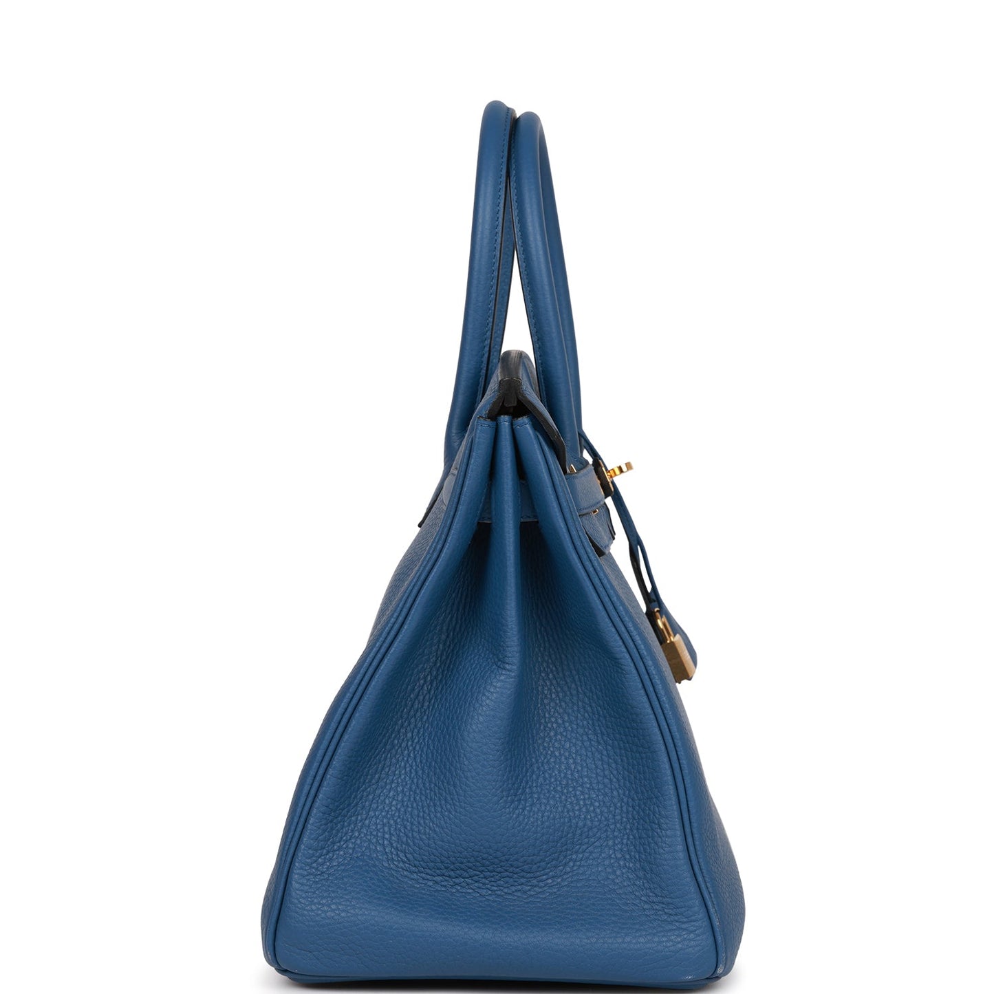 Hermes Birkin Bleu Agate Togo Hardware Handbag Gold Travel Bag