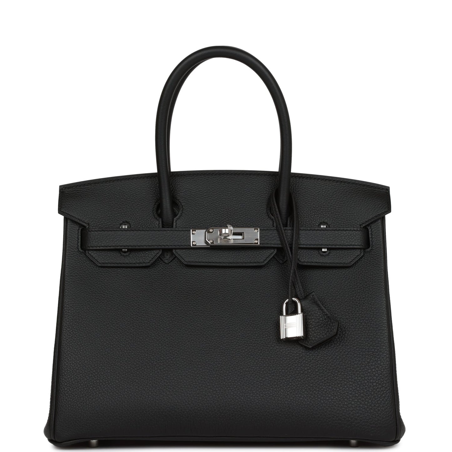 Hermes Birkin Togo Palladium Hardware Handbag Black Travel Bag 30