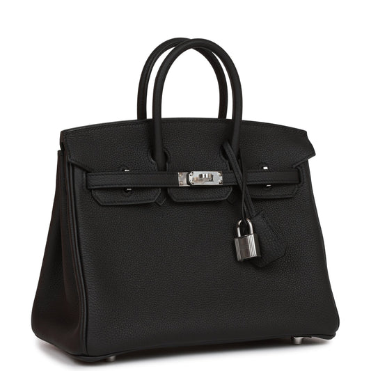 Hermes Birkin Togo Palladium Hardware Handbag Black Travel Bag 37