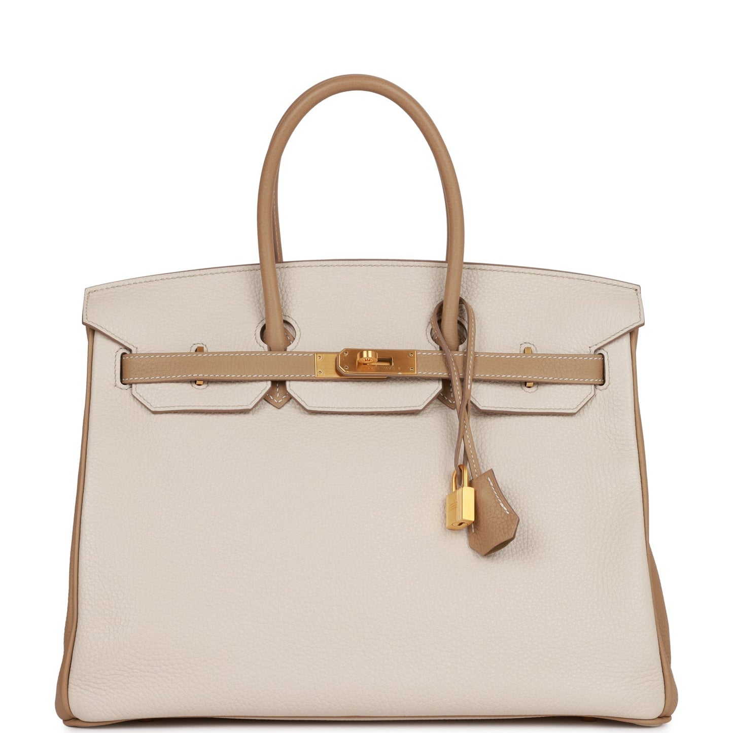 Hermes Special Order Hss Birkin Craie And Trench Gold Travel Bag