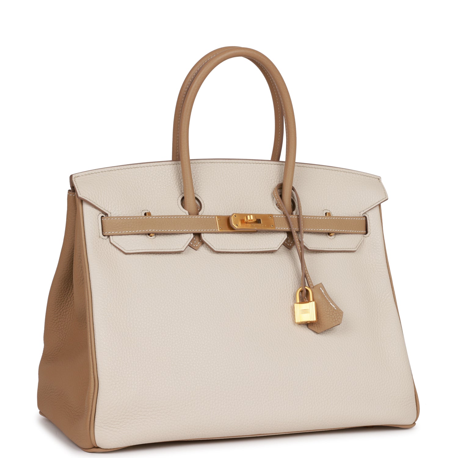 Hermes Special Order Hss Birkin Craie And Trench Gold Travel Bag