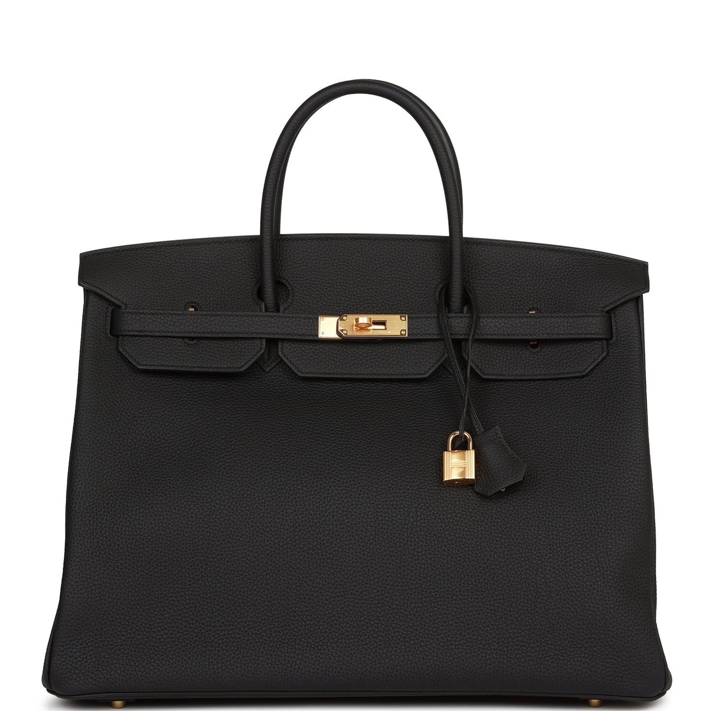 Hermes Birkin Togo Hardware Handbag Black Gold Travel Bag