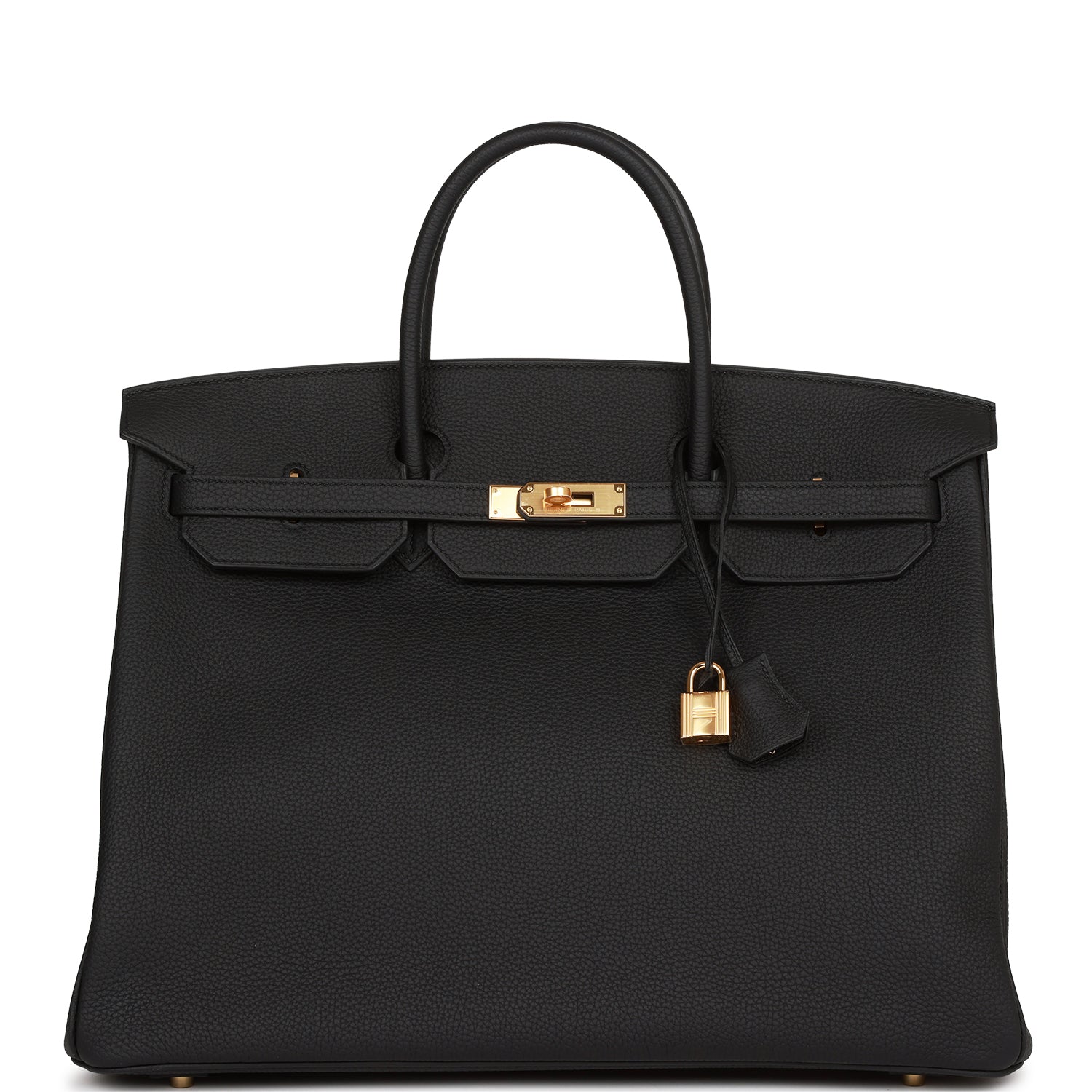 Hermes Birkin Togo Hardware Handbag Black Gold Travel Bag