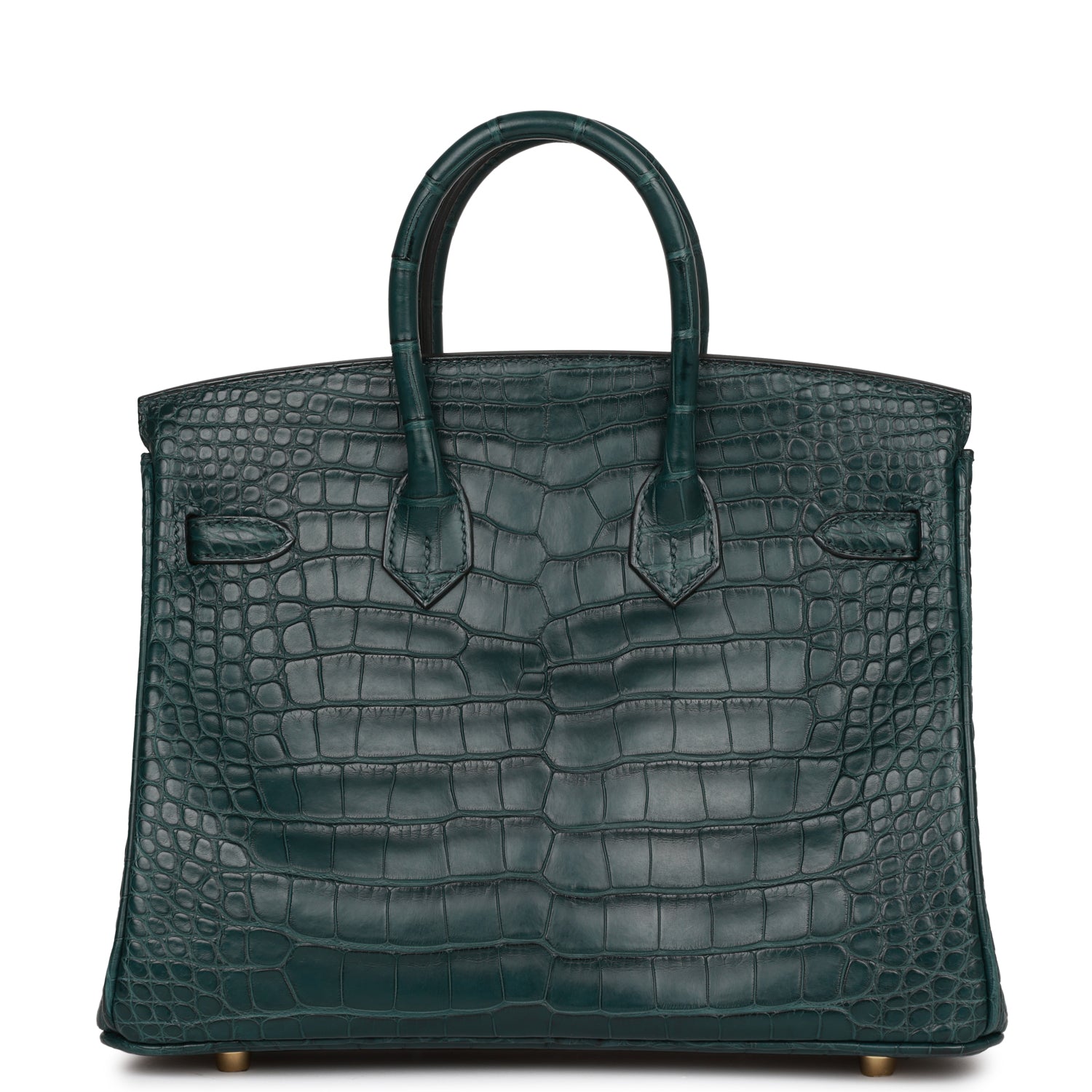 Hermes Birkin Vert Cypress Matte Alligator Hardware Handbag Gold Travel Bag