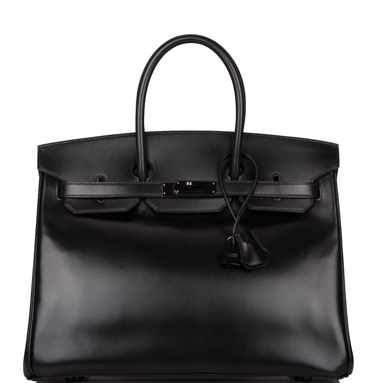 Hermes Birkin So Box Hardware Handbag Black Travel Bag