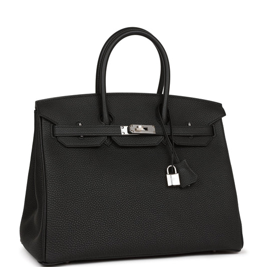 Hermes Birkin Togo Palladium Hardware Handbag Black Travel Bag Hardware 13