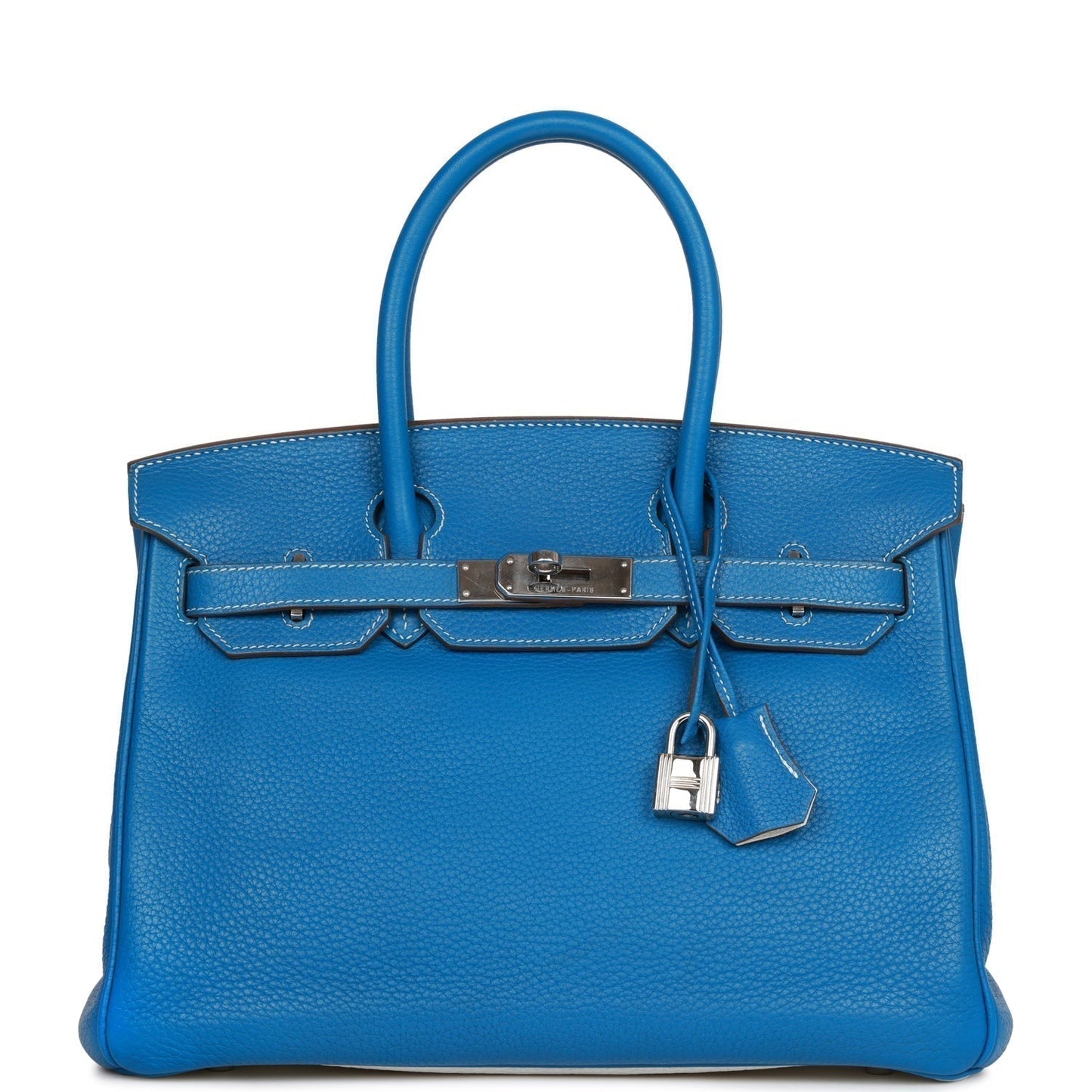 Hermes Eclat Birkin Mykonos And Clemence Palladium Hardware White Travel Bag