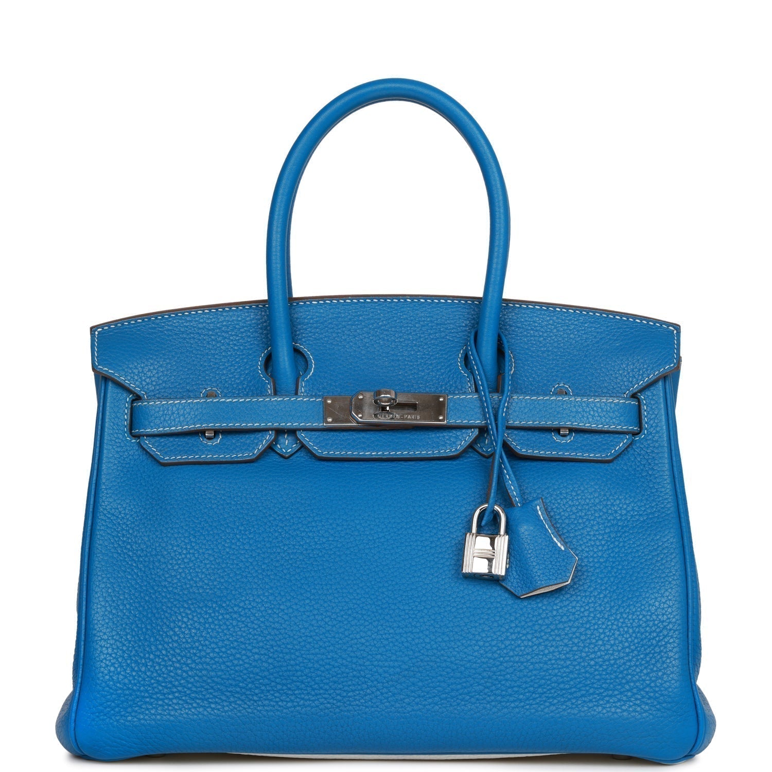 Hermes Eclat Birkin Mykonos And Clemence Palladium Hardware Handbag White Travel Bag
