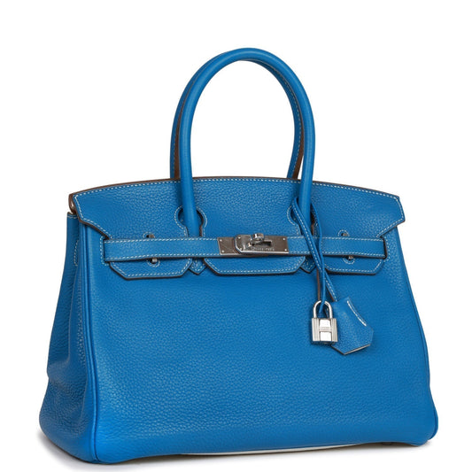 Hermes Eclat Birkin Mykonos And Clemence Palladium Hardware White Travel Bag