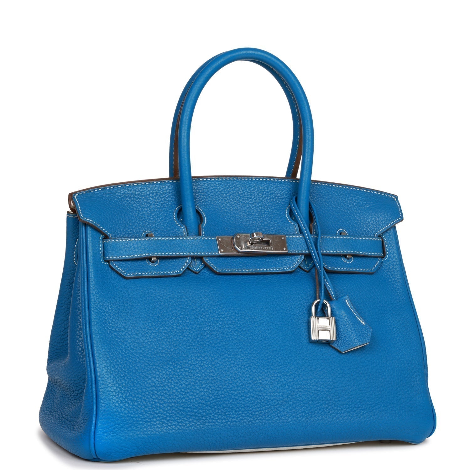 Hermes Eclat Birkin Mykonos And Clemence Palladium Hardware Handbag White Travel Bag