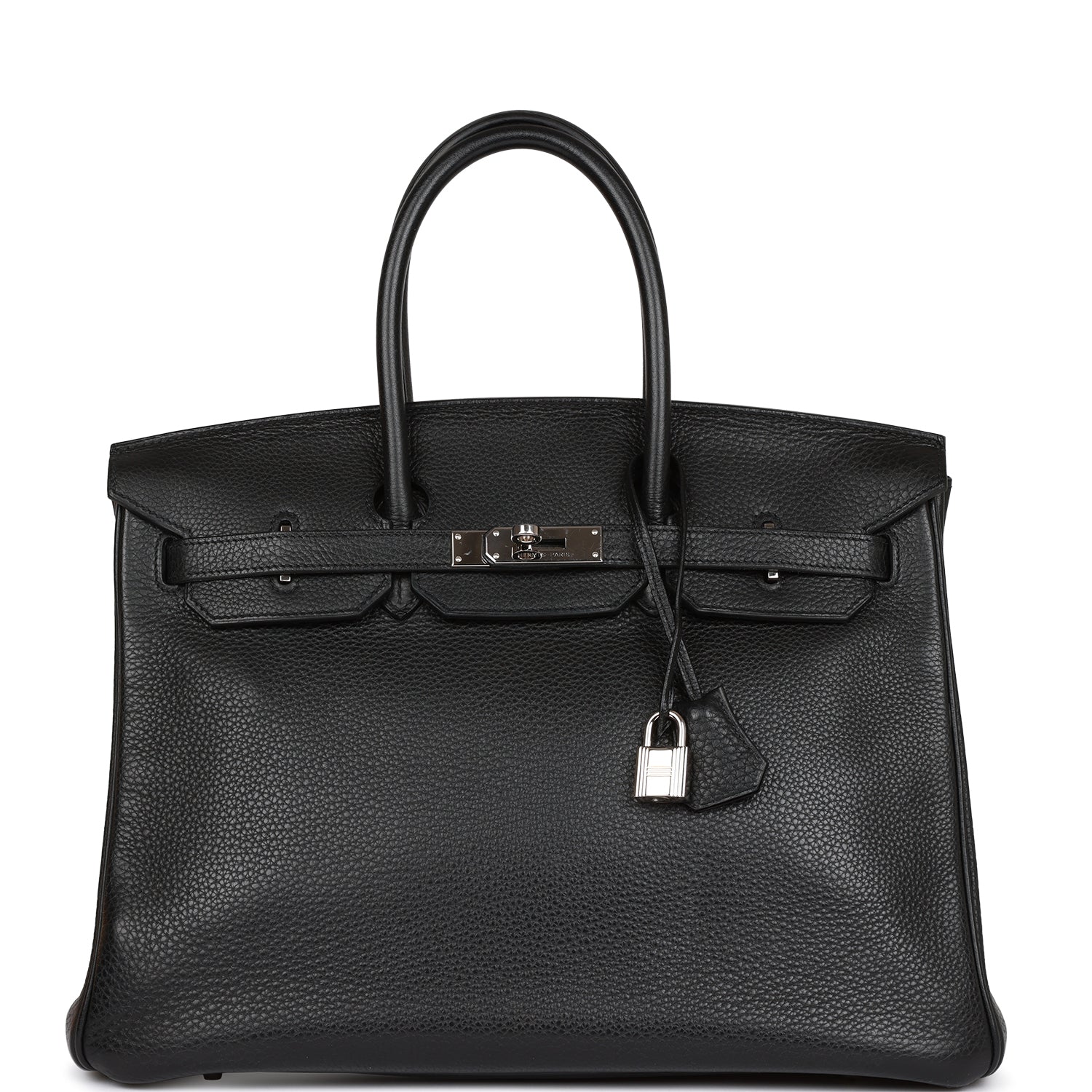 Hermes Birkin Clemence Palladium Hardware Handbag Black Travel Bag