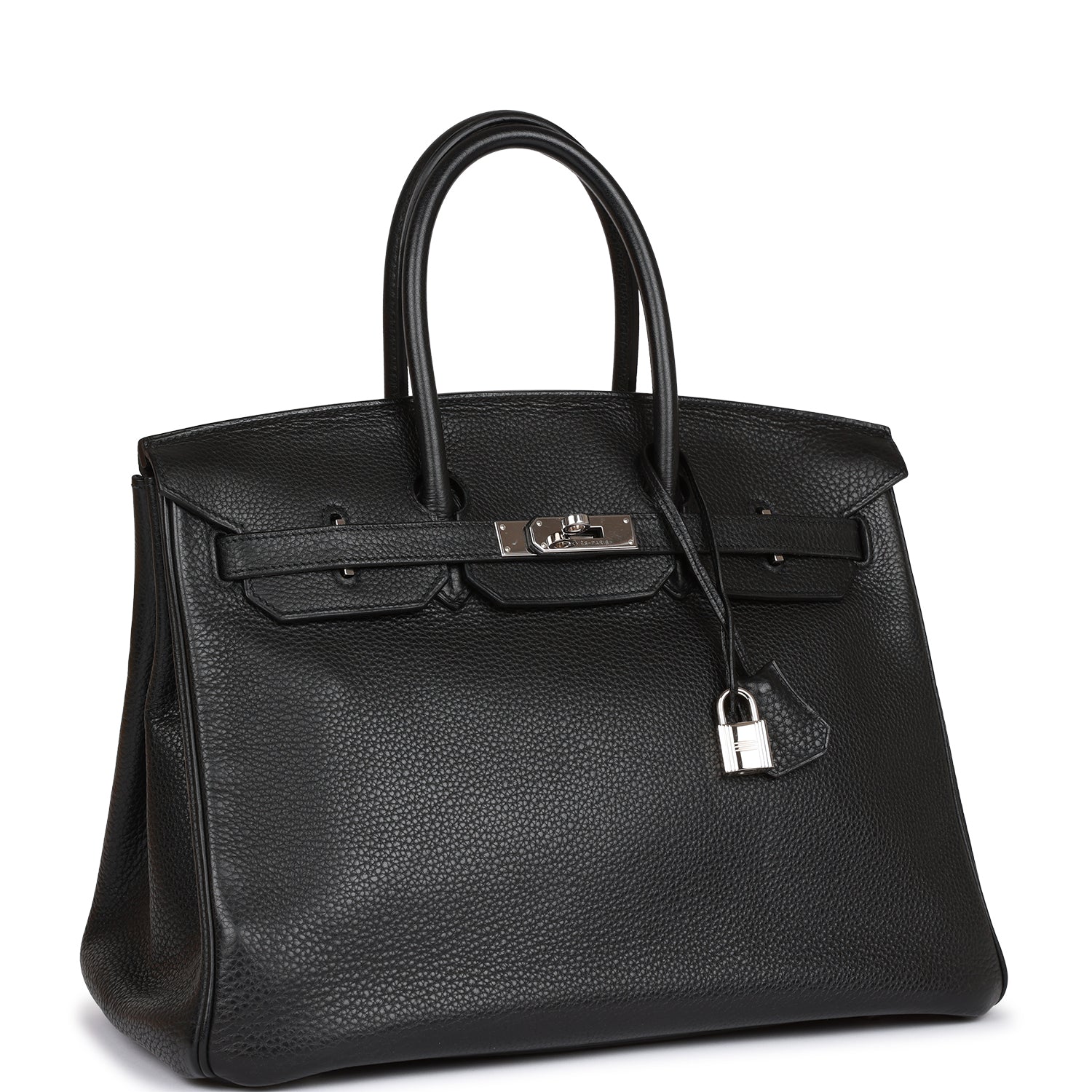 Hermes Birkin Clemence Palladium Hardware Handbag Black Travel Bag