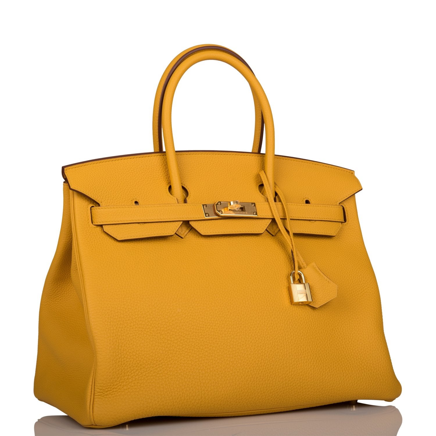 Hermes Birkin Jaune Ambre Togo Hardware Handbag Gold Travel Bag