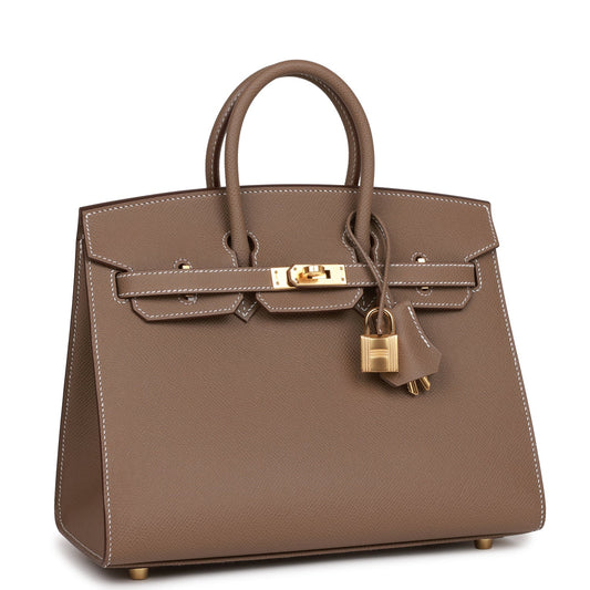 Hermes Birkin Sellier Etoupe Epsom Hardware Handbag Gold Travel Bag