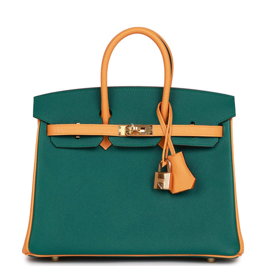 Hermes Special Order Hss Birkin Malachite And Jaune Gold Travel Bag
